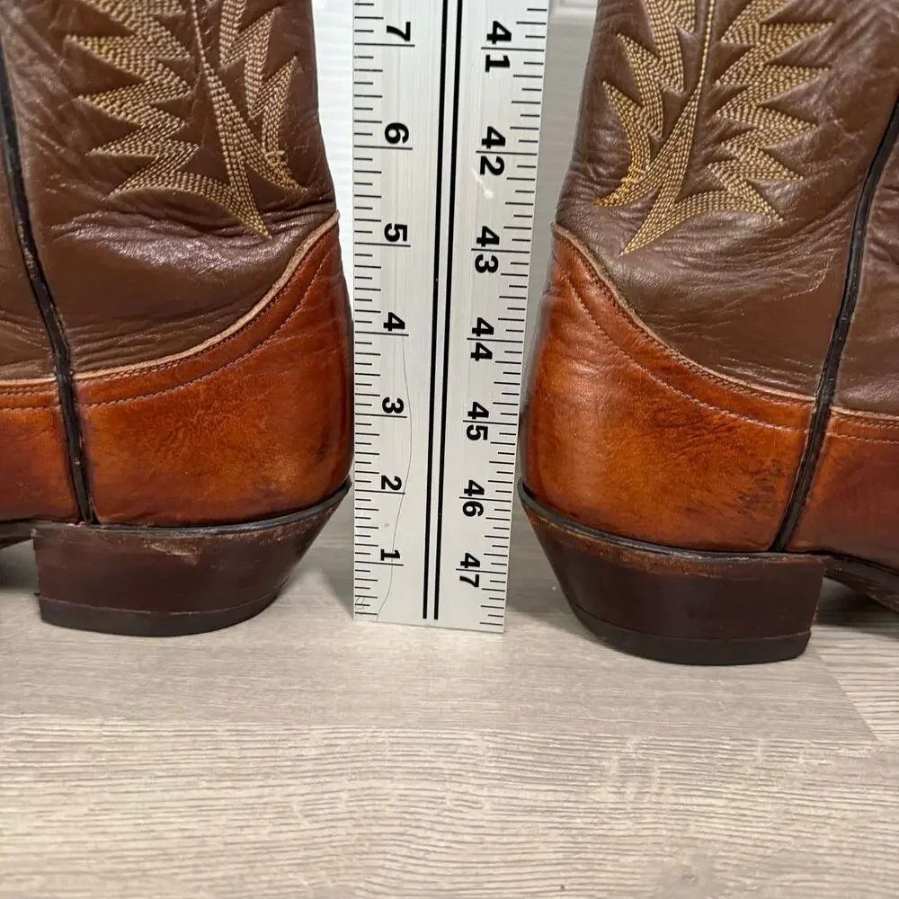 Tony Lama Men's Brown Leather 6531 Western Cowboy Boots Size 9.5B